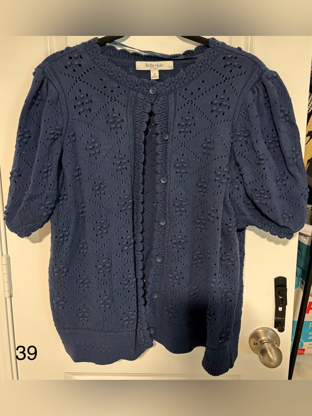 torrid navy crochet knit button-front cardigan